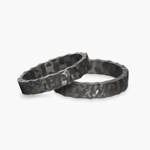 Obrączki ślubne: carbon, płaskie, 5 mm
